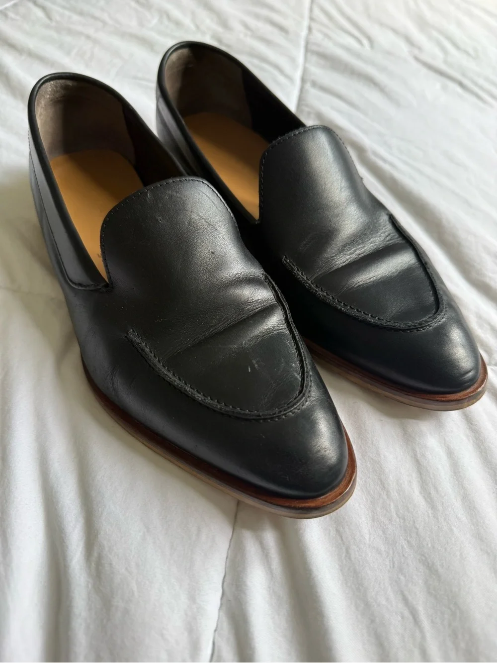 Everlane Black Leather Women's Slip-On Loafers
